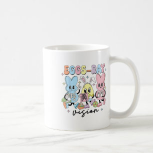 Taza De Café Conejo Lindo Retro Huevos Ray Visión Enfermera Día