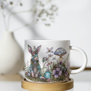 Taza De Café Conejo místico con hongos