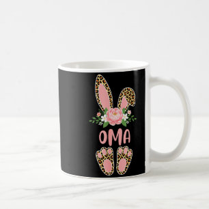 Taza De Café Conejo oma leopardo floral feliz pascua primavera 