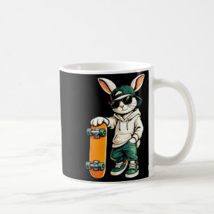 Taza De Café Conejo patinador de Pascua monopatín conejo patina