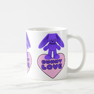 Taza De Café Conejo púrpura del amor del conejito lindo