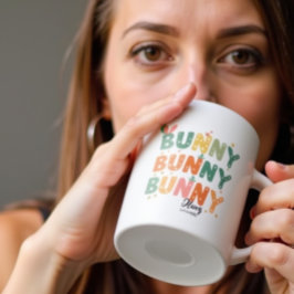 Taza De Café Conejo retro: Bunny Bunny Bliss