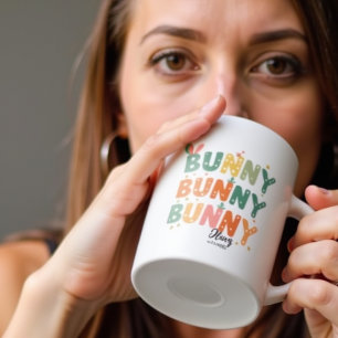 Taza De Café Conejo retro: Bunny Bunny Bliss