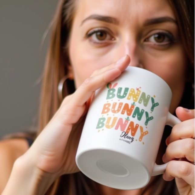 Taza De Café Conejo retro: Bunny Bunny Bliss (Subido por el creador)