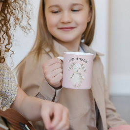 Taza De Café Conejo rosa de Belleza Moderna Pastel con nombre