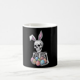 Taza De Café Conejo Skeleton con huevos de Pascua Conejo Funny