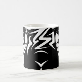 Taza De Café Conejo tribal blanco y negro