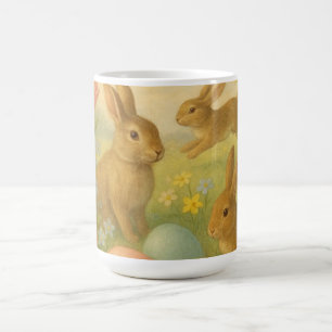 Taza De Café Conejo Vintage/Huevo de Pascua de Primavera/ Fleec