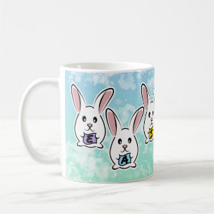 Taza De Café Conejos de Pascua con Forma de Huevo