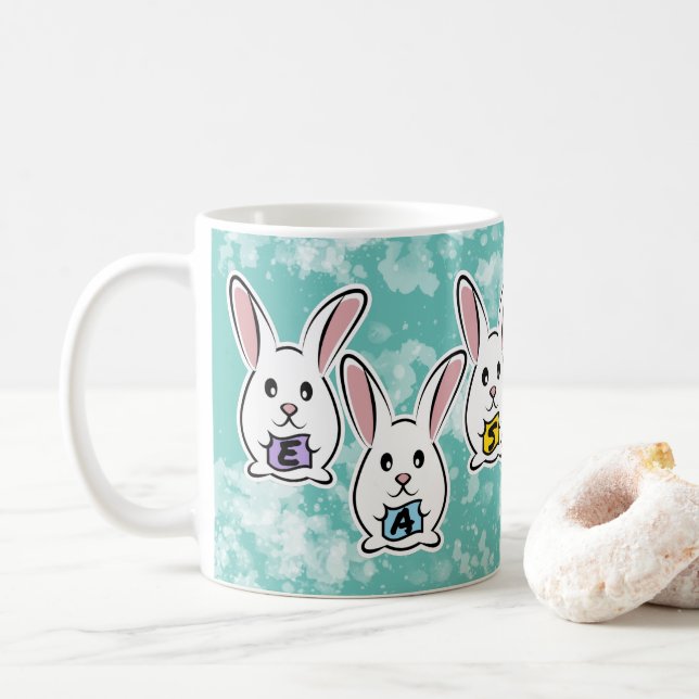 Taza De Café Conejos de Pascua con Forma de Huevo (Con donut)