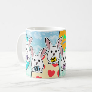 Taza De Café Conejos de Pascua con Forma de Huevo