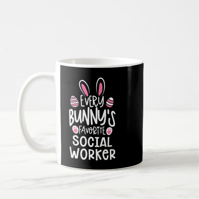 Taza De Café Conejos todos los conejitos trabajador social favo (Izquierda)