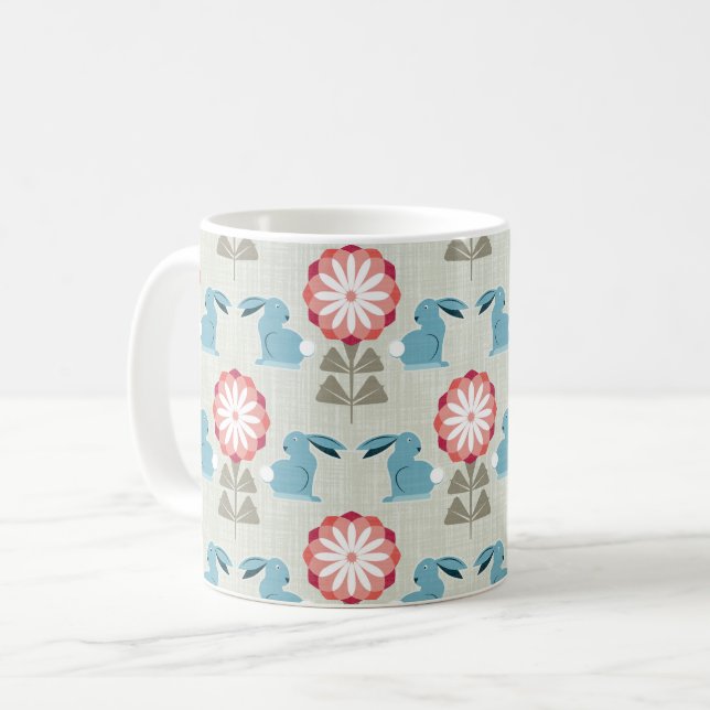 Taza De Café Conejos y flores (Anverso izquierdo)