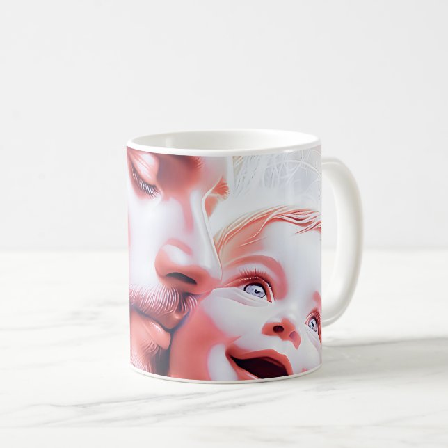 Taza De Café Conexión del corazón del bebé padre (Anverso derecho)