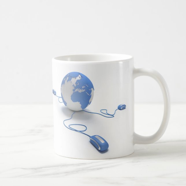 Taza De Café Conexión del mundo (Derecha)