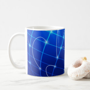 Taza De Café Conexiones de red azul y blanco