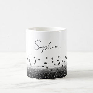 Taza De Café Confeti Brillante Únicamente Negro