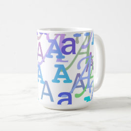 Taza De Café Confeti de Letras "A"