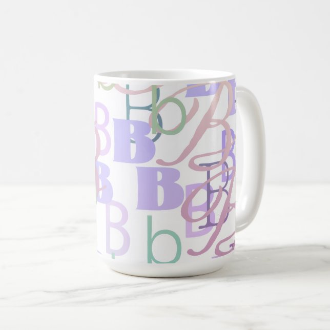 Taza De Café Confeti de Letras "B" (Anverso derecho)