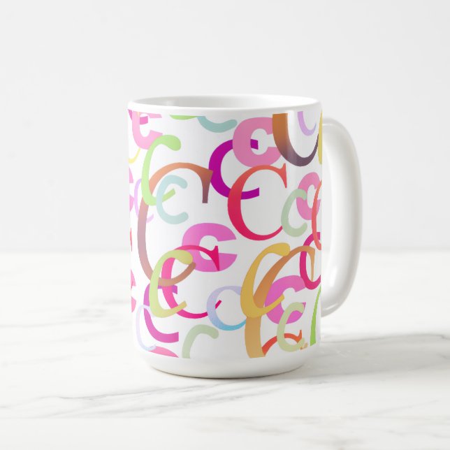 Taza De Café Confeti de Letras "C" (Anverso derecho)