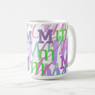 Taza De Café Confeti de Letras "M"