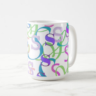 Taza De Café Confeti de Letras "S"