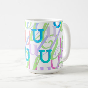 Taza De Café Confeti de Letras "U"
