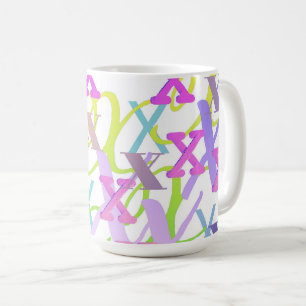 Taza De Café Confeti de Letras "X"