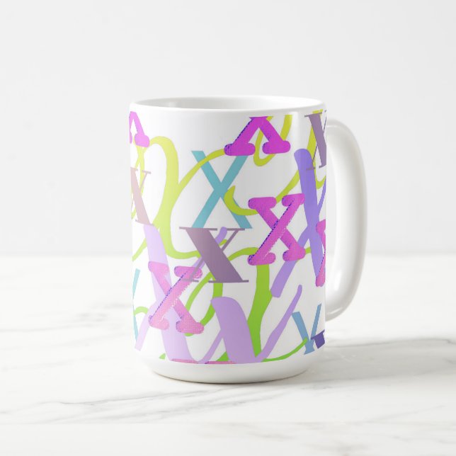 Taza De Café Confeti de Letras "X" (Anverso derecho)