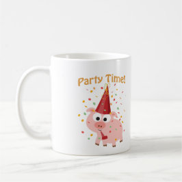 Taza De Café Confeti de tiempo de fiesta Cerdo