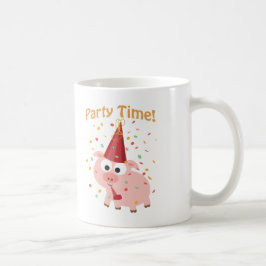 Taza De Café Confeti de tiempo de fiesta Cerdo