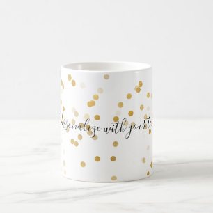 Taza De Café Confeti personalizado del oro