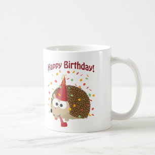 Taza De Café Confetti Happy Birthday Hedgehog