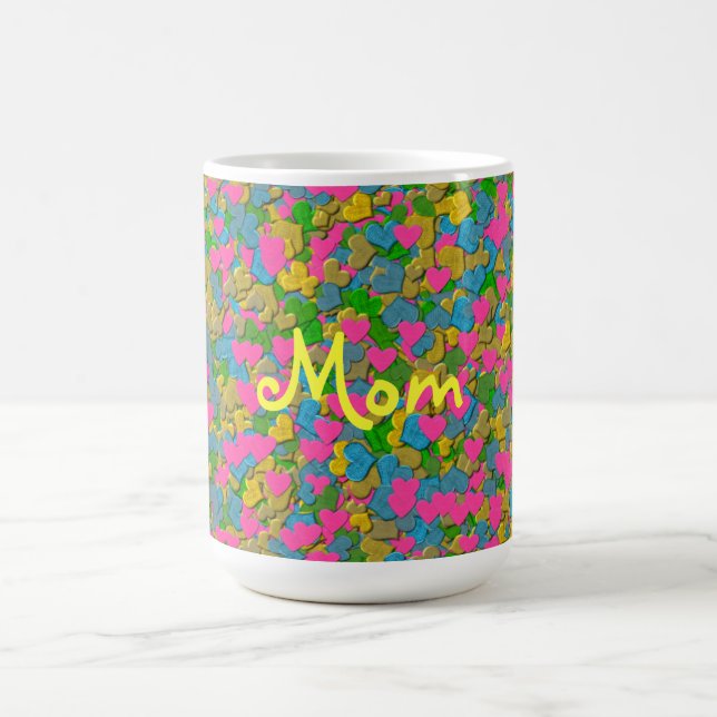 Taza De Café Confetti Hearts Large Coffe Mug (Centro)