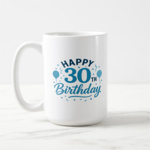 Taza De Café Confetti y vítores: Feliz 30 cumpleaños Mug