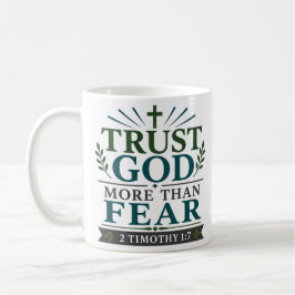 Taza De Café Confía en Dios Más Que en el Miedo Estimulo Bíblic