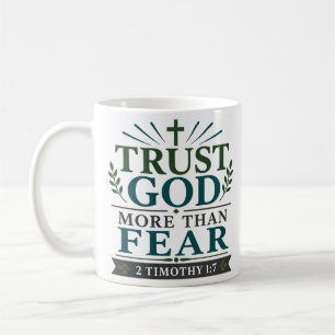 Taza De Café Confía en Dios Más Que en el Miedo Estímulo Bíblic