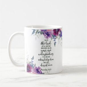Taza De Café Confía en el Señor floral