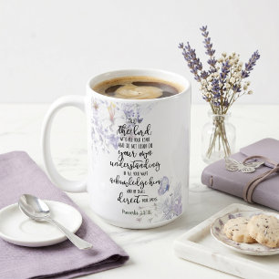 Taza De Café Confía en el Señor floral