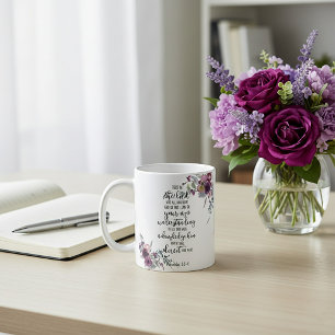 Taza De Café Confía en el Señor floral  