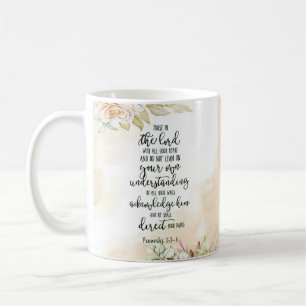 Taza De Café Confía en el Señor floral