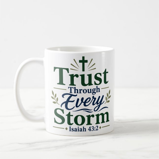 Taza De Café Confianza a través de cada tormenta Devocional dia (Izquierda)