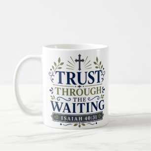 Taza De Café Confianza a través de la cita diaria de fe en la e