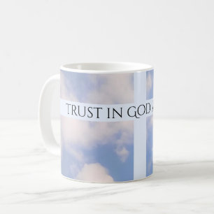 Taza De Café Confianza en Dios en la Pascua Azul Luz