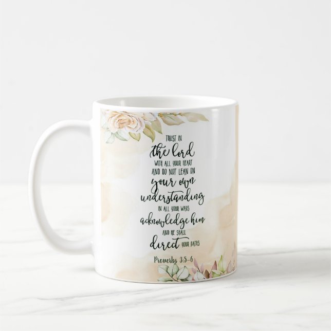 Taza De Café Confianza en la floral del Señor (Izquierda)