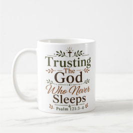 Taza De Café Confiar en el Dios que nunca duerme Fe Cristiana