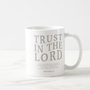 Taza De Café Confiar en la fe cristiana del Señor Biblia Verse 