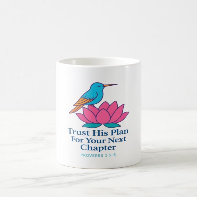 Taza De Café Confiar en su plan Hummingbird & Lotus Mug (Centro)
