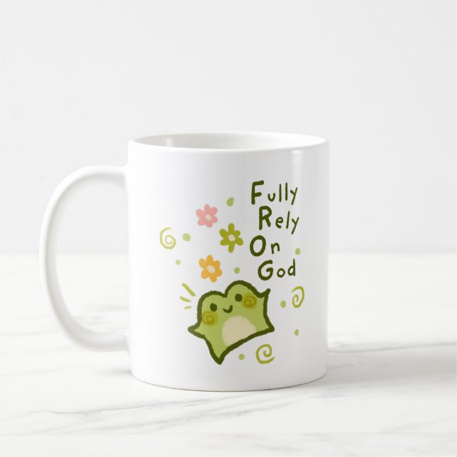 Taza De Café Confiar plenamente en Dios - Matcha la rana - Cris (Izquierda)