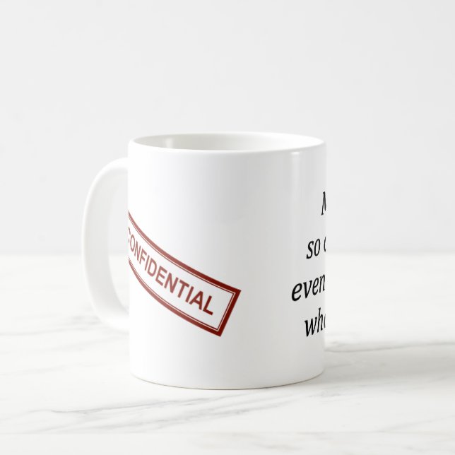 Taza de café confidencial del trabajo (Anverso izquierdo)
